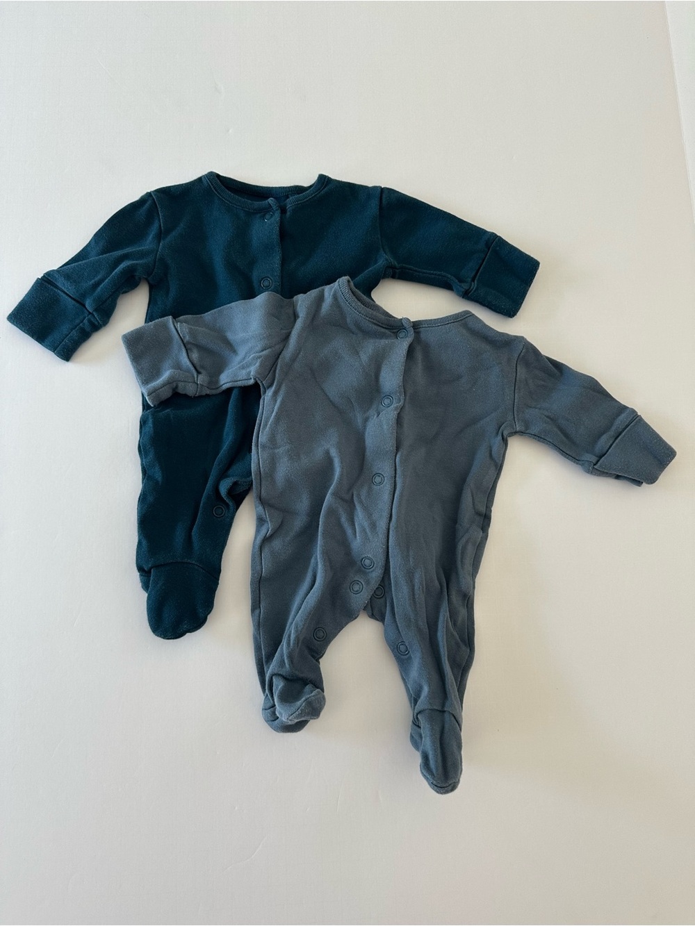 NEXT Baby Footie Coverall Organic Cotton Bundle Of 2 Newborn 0-3 Months